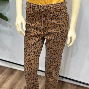 Leopard Print Brown Pants ~ Madewell Stovepipe Size 28